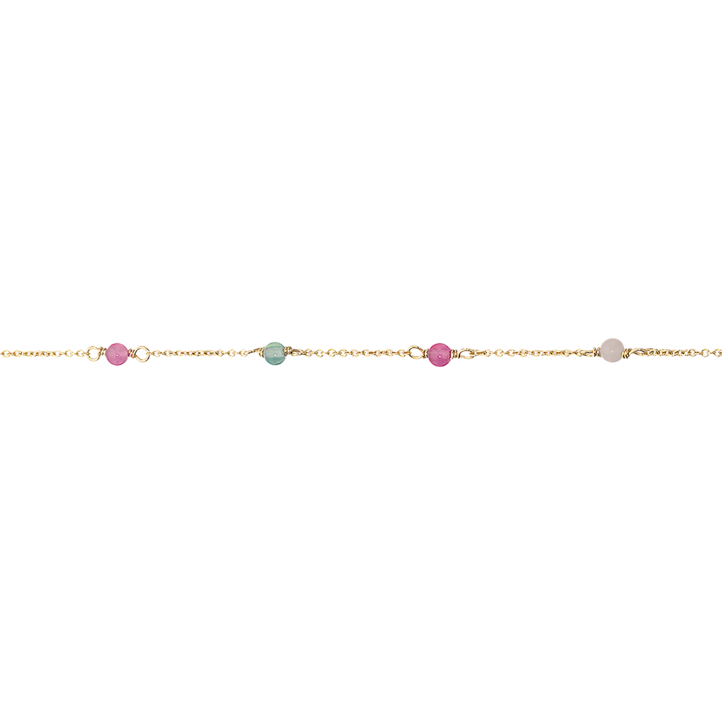 Køb Scrouples - Armbånd forgyldt sølv, Amazonite, pink jade og grøn agat - Model nr:. 610172 hos Guldsmed Smeds