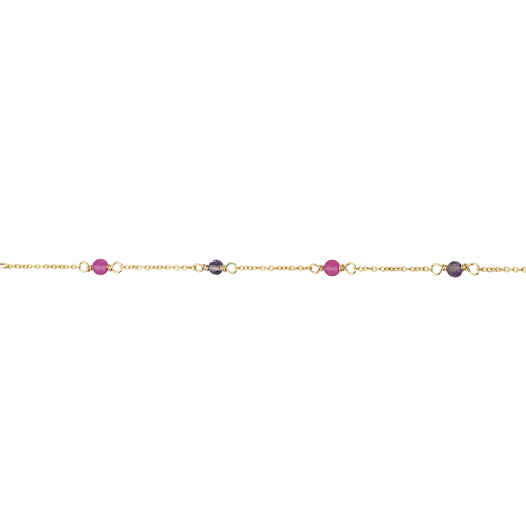 Køb Scrouples - Armbånd forgyldt sølv, Amethyst og pink jade - Model nr:. 610182 hos Guldsmed Smeds