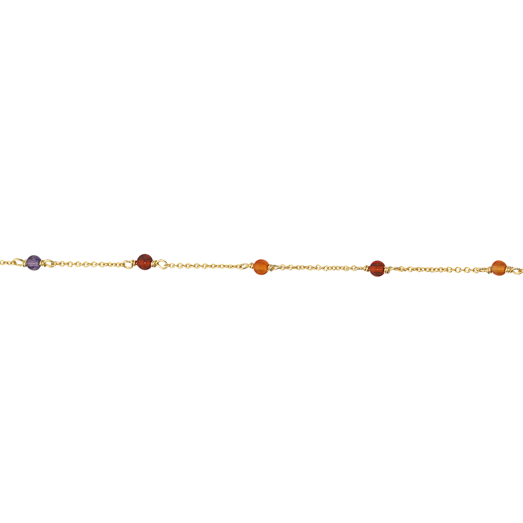 Køb Scrouples - Armbånd forgyldt sølv, Carneol, amethyst og rød agat - Model nr:. 610212 hos Guldsmed Smeds