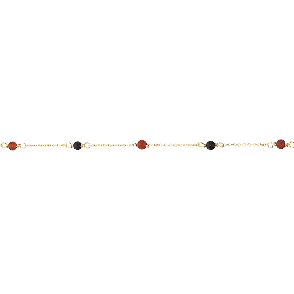 Køb Scrouples - Armbånd forgyldt sølv, Sort og rød agat - Model nr:. 610222 hos Guldsmed Smeds