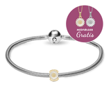 Christina - STØT BRYSTERNE 2022 - Sølv armbånd, forgyldt charm - Model: 615-SB2022-G