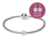 Christina - STØT BRYSTERNE 2022 - Sølv armbånd, sølv charm - Model: 615-SB2022-S