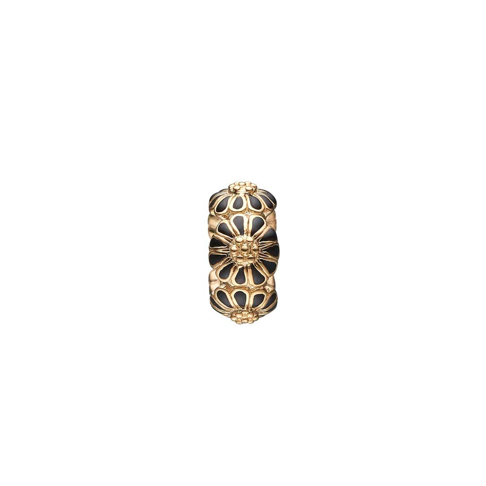 Køb Christina jewelry & watches - Charm, Black Marguerite stopper, forgyldt sølv - Modelnr.: 623-G118bla hos Guldsmed Smeds