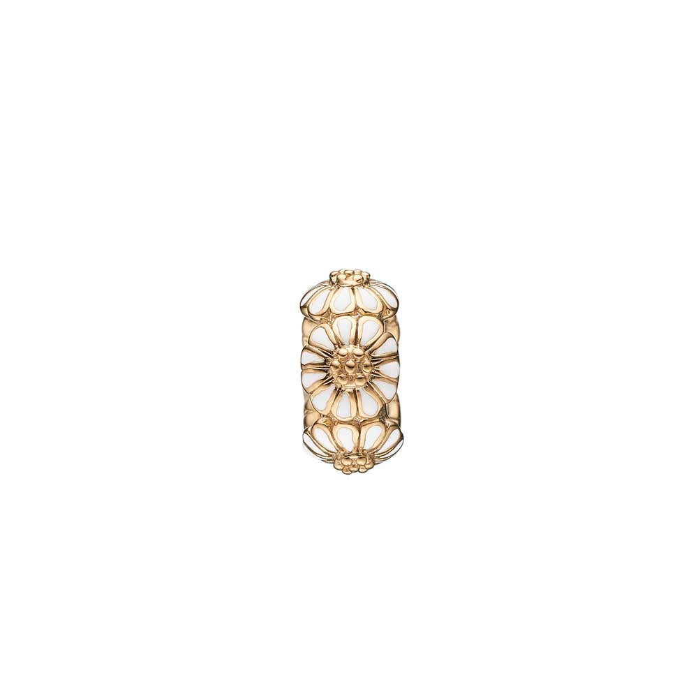 Køb Christina jewelry & watches - Charm, White Marguerite stopper, forgyldt sølv - Modelnr.: 623-G118whi hos Guldsmed Smeds