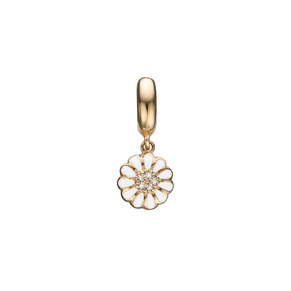 Køb Christina jewelry & watches - Charm, White Marguerite Hanger, forgyldt sølv - Modelnr.: 623-G119whit hos Guldsmed Smeds
