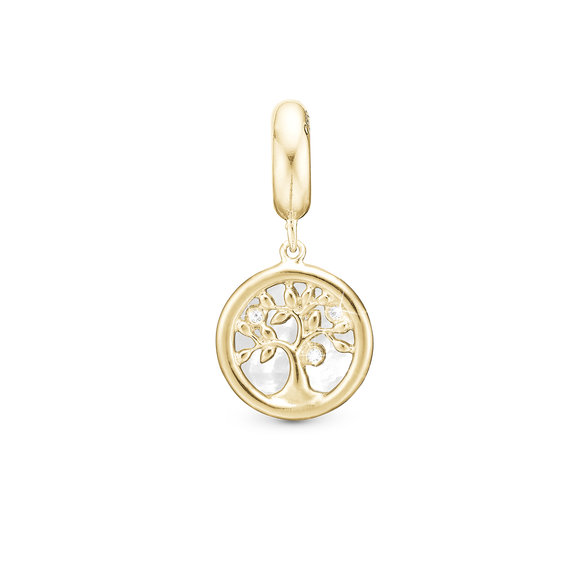 Christina jewelry forgyldt charm til sølvarmbånd, TREE OF LIFE PERLEMOR