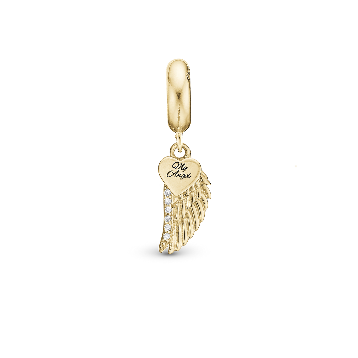 Christina My Angel charm 4 mm i forgyldt sølv – model 623-G286
