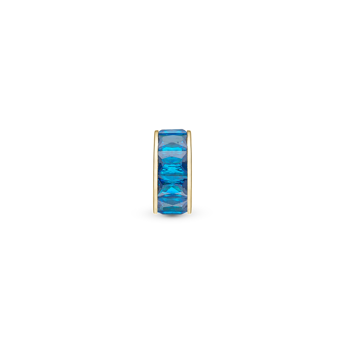 Christina Blue Baguette charm 4 mm i forgyldt sølv – model 623-G303BLUE