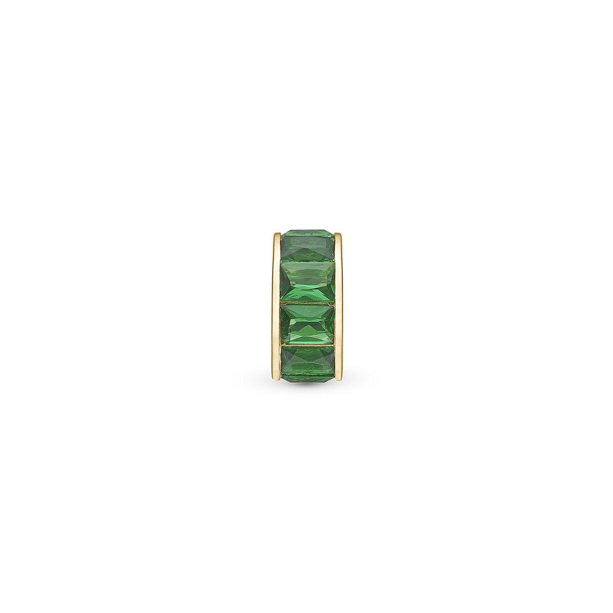 Christina Green Baguette charm 4 mm i forgyldt sølv – model 623-G303GREEN