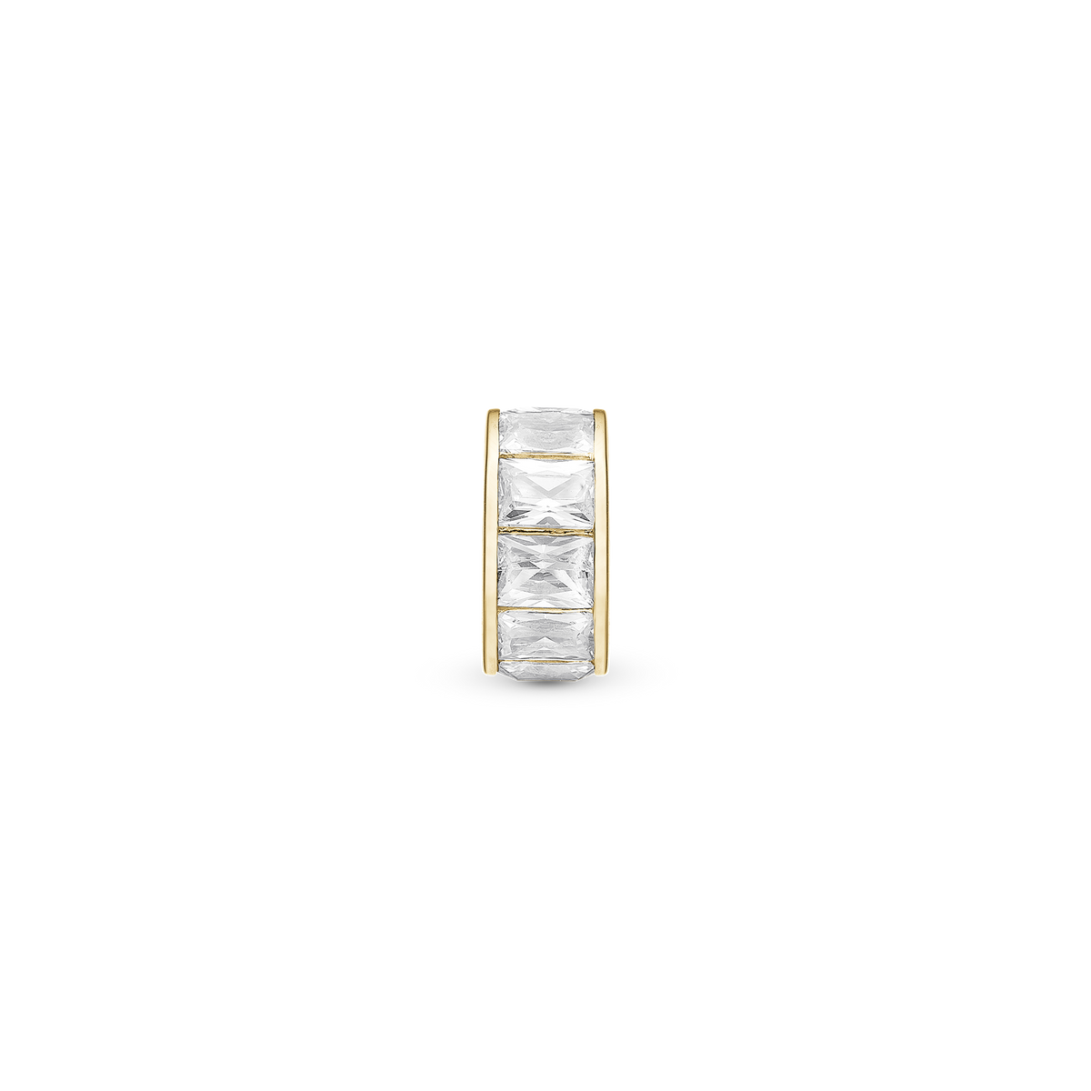 Christina White Baguette charm 4 mm i forgyldt sølv – model 623-G303WHITE