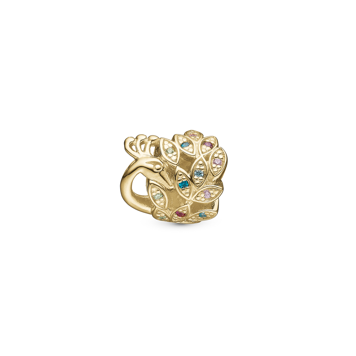 Christina Peacock charm 4 mm i forgyldt sølv – model 623-G306