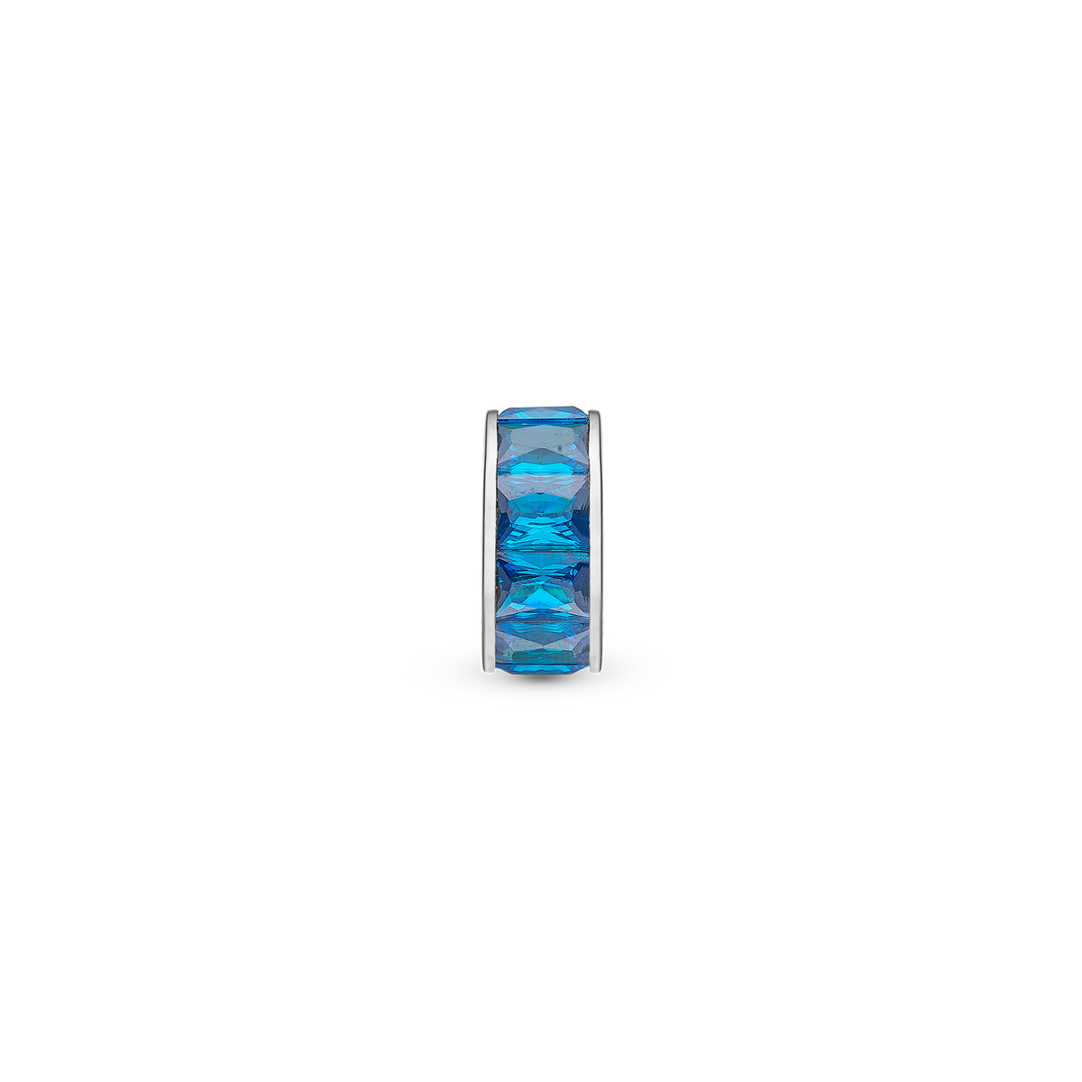 Christina Blue Baguette charm 4 mm i sølv – model 623-S303BLUE