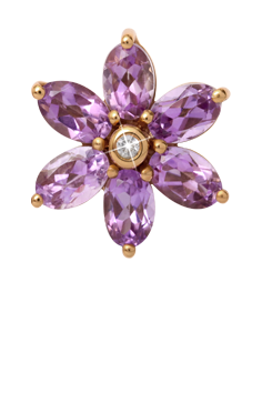 Køb Christina jewelry & watches - Big Amethyst Flower, gold - Modelnr.: 650-G04 hos Guldsmed Smeds