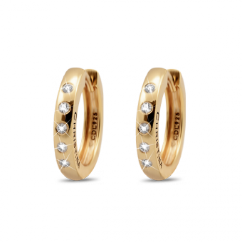 Køb Christina øreringe til charms - 16mm forgyldt sølv creoler med 5 topaser - Modelnr.: 670-G16TOPAZ hos Guldsmed Smeds