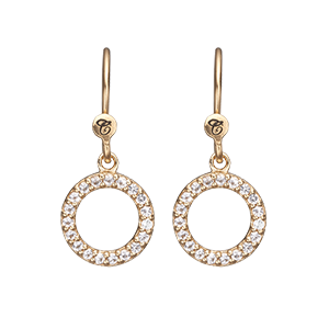 Køb Christina Jewelry & Watches - Ørehænger, Hanging Topaz Circle, forgyldt sølv - Modelnr.: 670-G19 hos Guldsmed Smeds