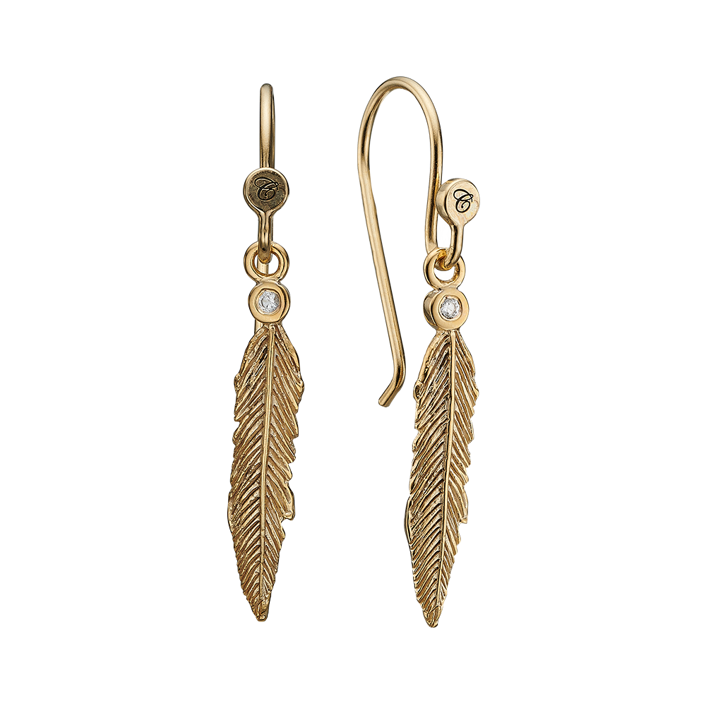 Køb Christina jewelry & watches - Feather Symphony, ørering, forgyldt sølv - Modelnr: 670-G36 hos Guldsmed Smeds