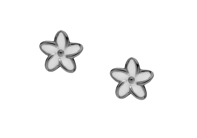 Køb Christina jewelry & watches - Enamel Flowers, studs, black ruth silver - Modelnr.: 671-B02 hos Guldsmed Smeds