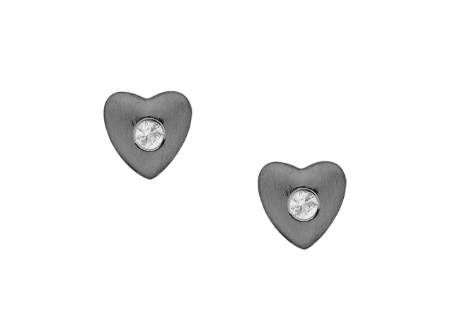 Køb Christina jewelry & watches - Secret Topaz Hearts, studs, black ruth - Modelnr.: 671-B13 hos Guldsmed Smeds