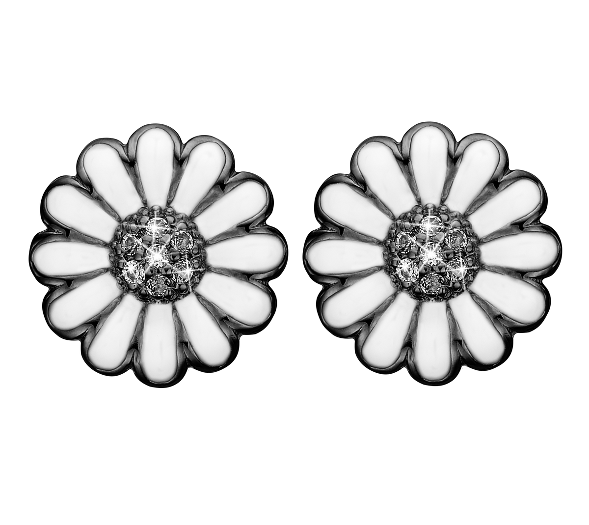 Køb Christina jewelry & watches - Topaz Marguerites, studs, black ruth silve - Modelnr.: 671-B37 hos Guldsmed Smeds