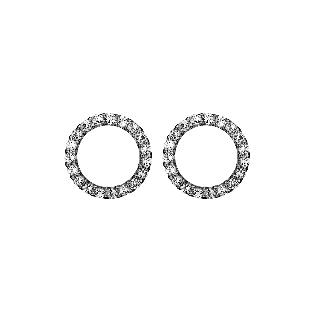 Køb Christina jewelry & watches - Topaz Sparkling Circle, black ruth studs - Modelnr.: 671-B43 hos Guldsmed Smeds