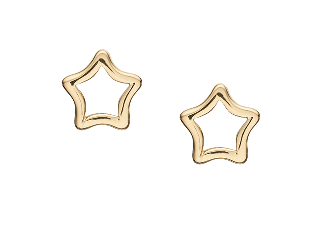 Køb Christina jewelry & watches - Open Stars, stud, gold pl silver - Modelnr.: 671-G03 hos Guldsmed Smeds