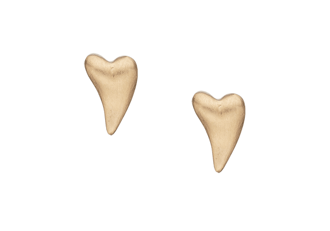 Køb Christina jewelry & watches - Brushed Hearts, studs, goldpl silver - Modelnr.: 671-G09 hos Guldsmed Smeds
