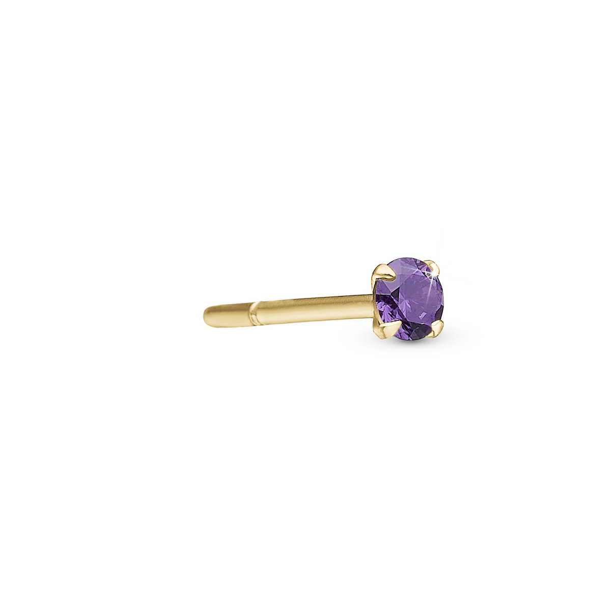 Christina lilla amethyst ørestikker i forgyldt sølv – model 671-G114PURPLE
