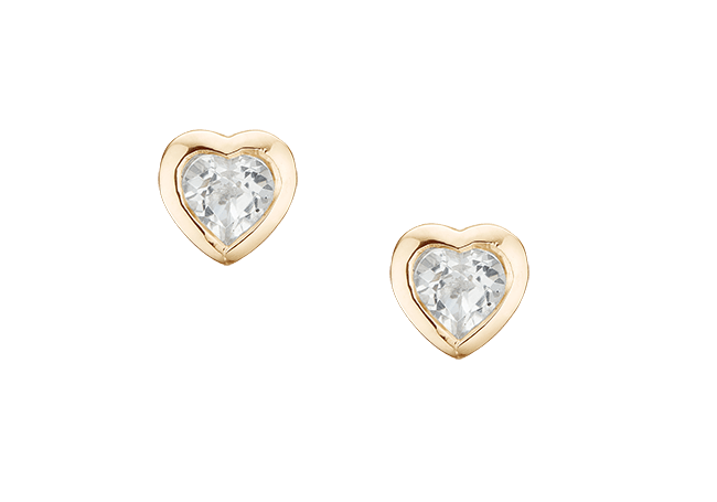 Køb Christina jewelry & watches - Topaz Hearts, studs, goldpl silver - Modelnr.: 671-G16 hos Guldsmed Smeds