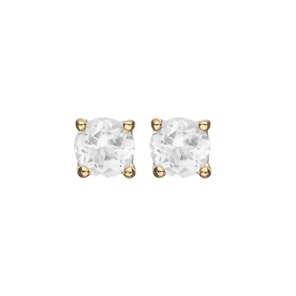 Køb Christina jewelry & watches - Round Topaz, studs, goldpl silver - Modelnr.: 671-G18 hos Guldsmed Smeds