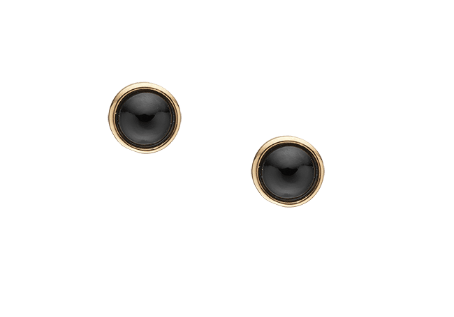 Køb Christina jewelry & watches - Black Onyx, studs, goldpl silver - Modelnr.: 671-G20 hos Guldsmed Smeds