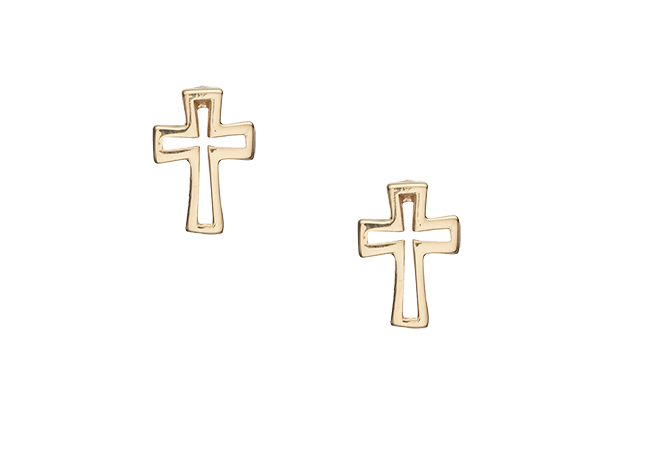 Køb Christina jewelry & watches - Cross, studs, goldpl silver - Modelnr.: 671-G23 hos Guldsmed Smeds