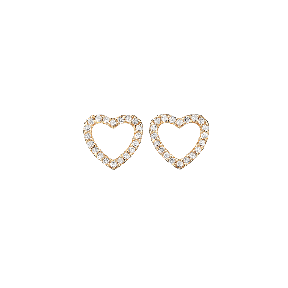 Køb Christina jewelry & watches - Topaz Sparkling Hearts, goldpl silver studs - Modelnr.: 671-G46 hos Guldsmed Smeds