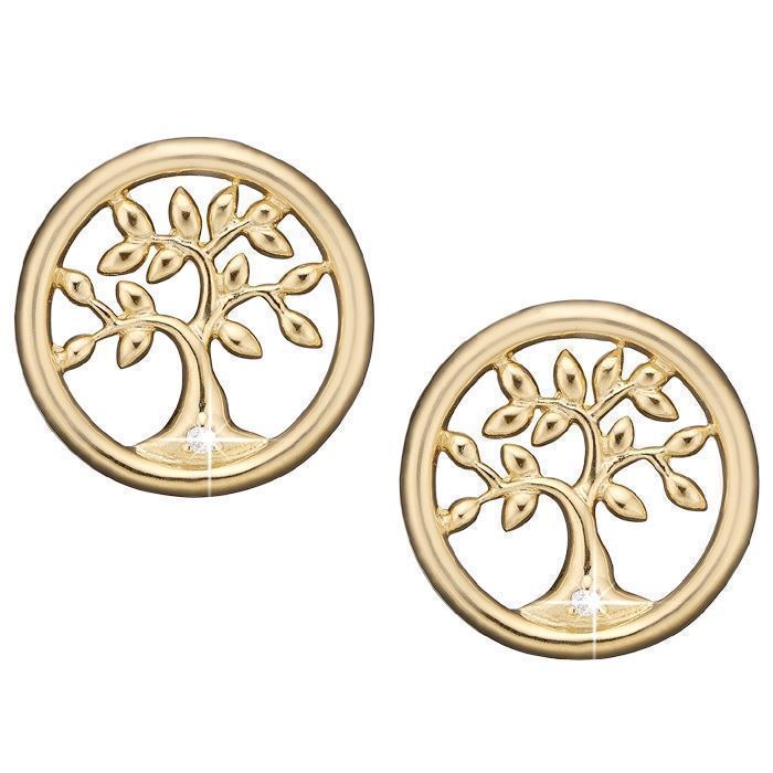 Køb Christina jewelry & watches - Diamond Tree of Life øreringe forg. sølv - Modelnr.: 671-G57 hos Guldsmed Smeds