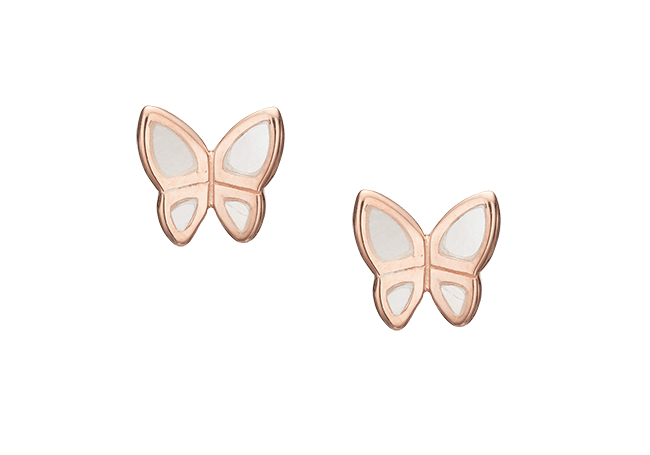 Køb Christina jewelry & watches - MOP Butterflies, studs, rose goldpl - Modelnr.: 671-R14 hos Guldsmed Smeds