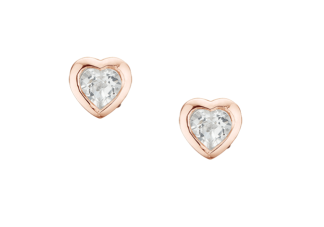 Køb Christina jewelry & watches - Topaz Hearts, studs, rose goldpl - Modelnr.: 671-R16 hos Guldsmed Smeds