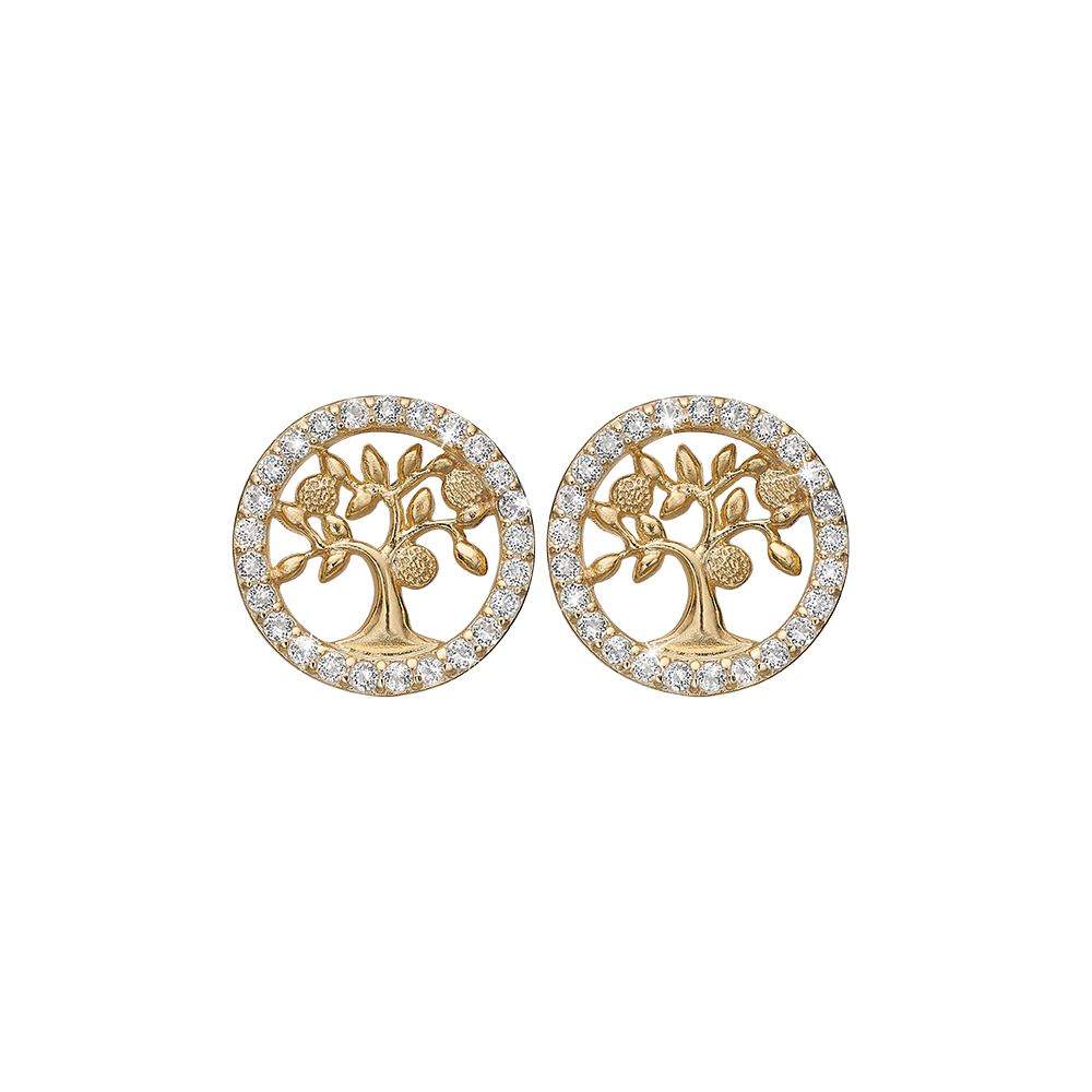 Køb Christina Jewelry & Watches - Topaz Tree of Life studs, silver - Model: 671-G59 hos Guldsmed Smeds