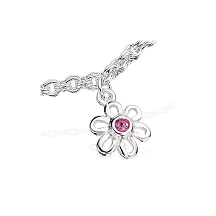 Køb Scrouples - Børnearmb 16 cm. pink blomst sølv - Modelnr.: 671052 hos Guldsmed Smeds