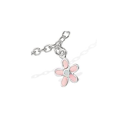 Køb Scrouples - Børnearmbånd i sølv - lyserød blomst - 14+2 cm - Modelnr.: 671192 hos Guldsmed Smeds