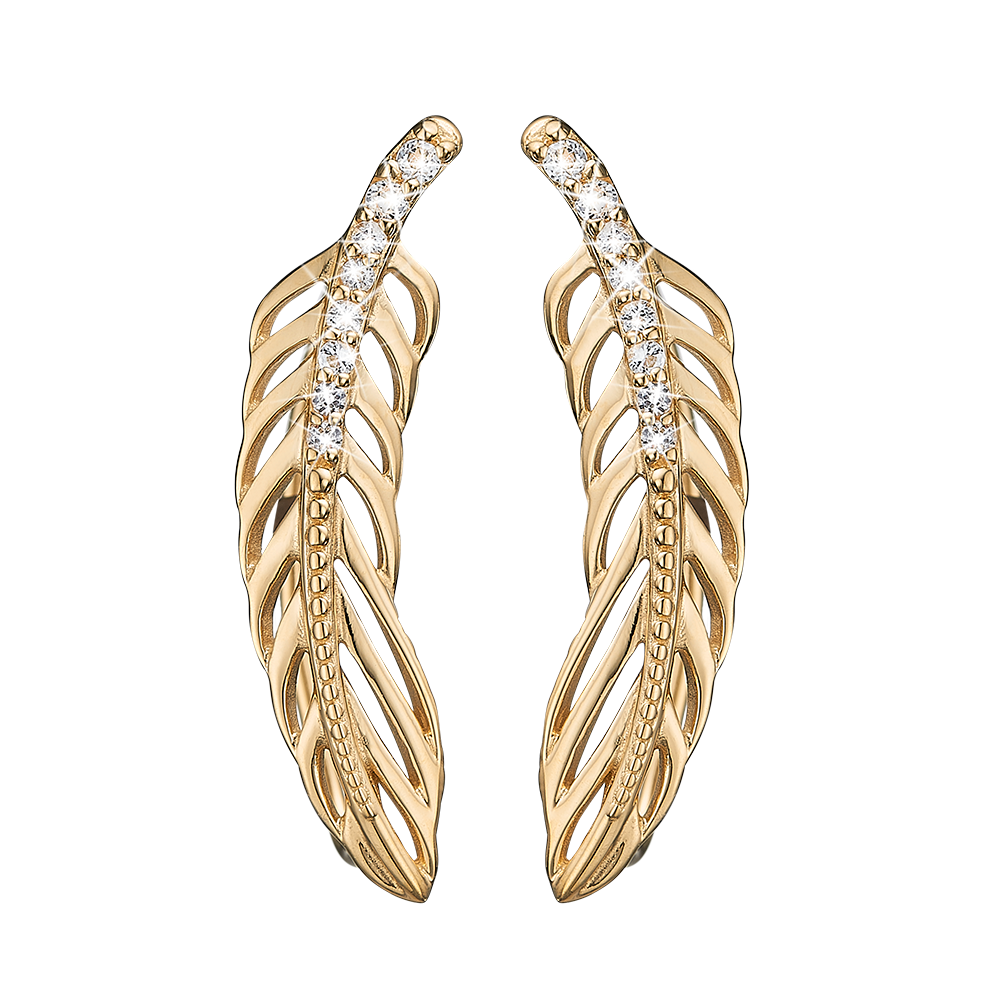 Køb Christina jewelry & watches - Topaz Feather Crawler, gold plated silver - Modelnr.: 672-G07 hos Guldsmed Smeds