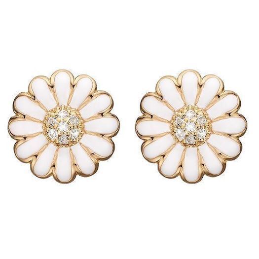 Køb Christina jewelry & watches - Ear Clips White Marguerite 18 mm, goldpl - Modelnr.: 674-G01white hos Guldsmed Smeds
