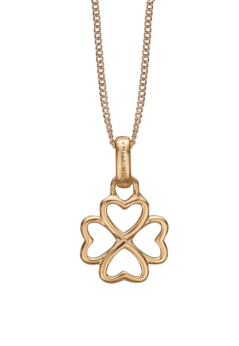 Køb Christina jewelry - Foursome vedhæng, forgyldt sølv, 45+15 cm - Modelnr.: 680-G04-55 hos Guldsmed Smeds