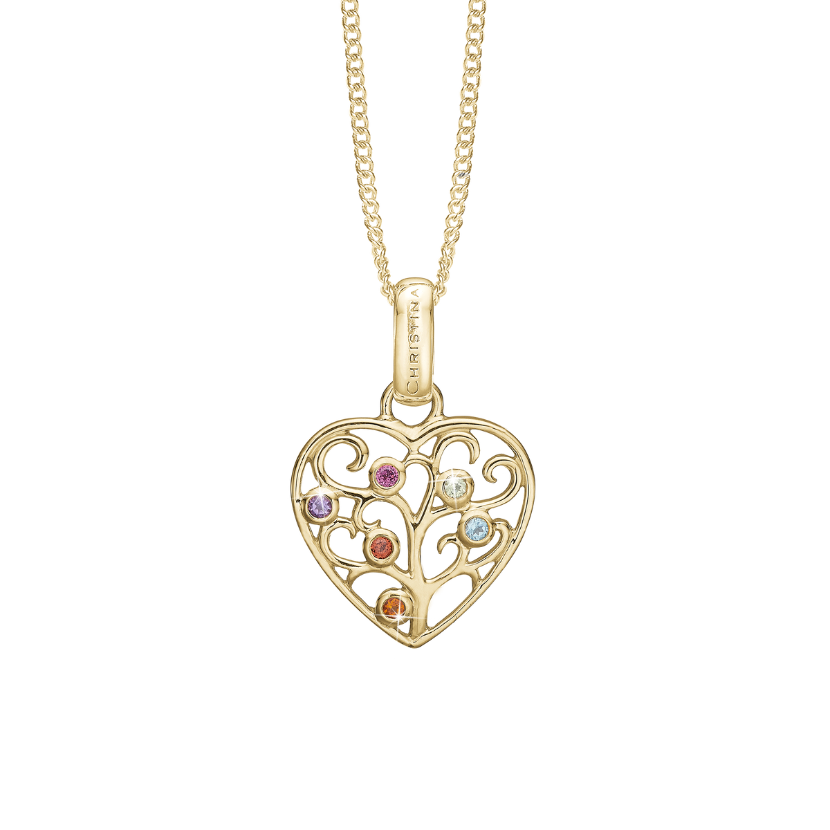 Christina Family Tree of Love vedhæng i forgyldt sølv