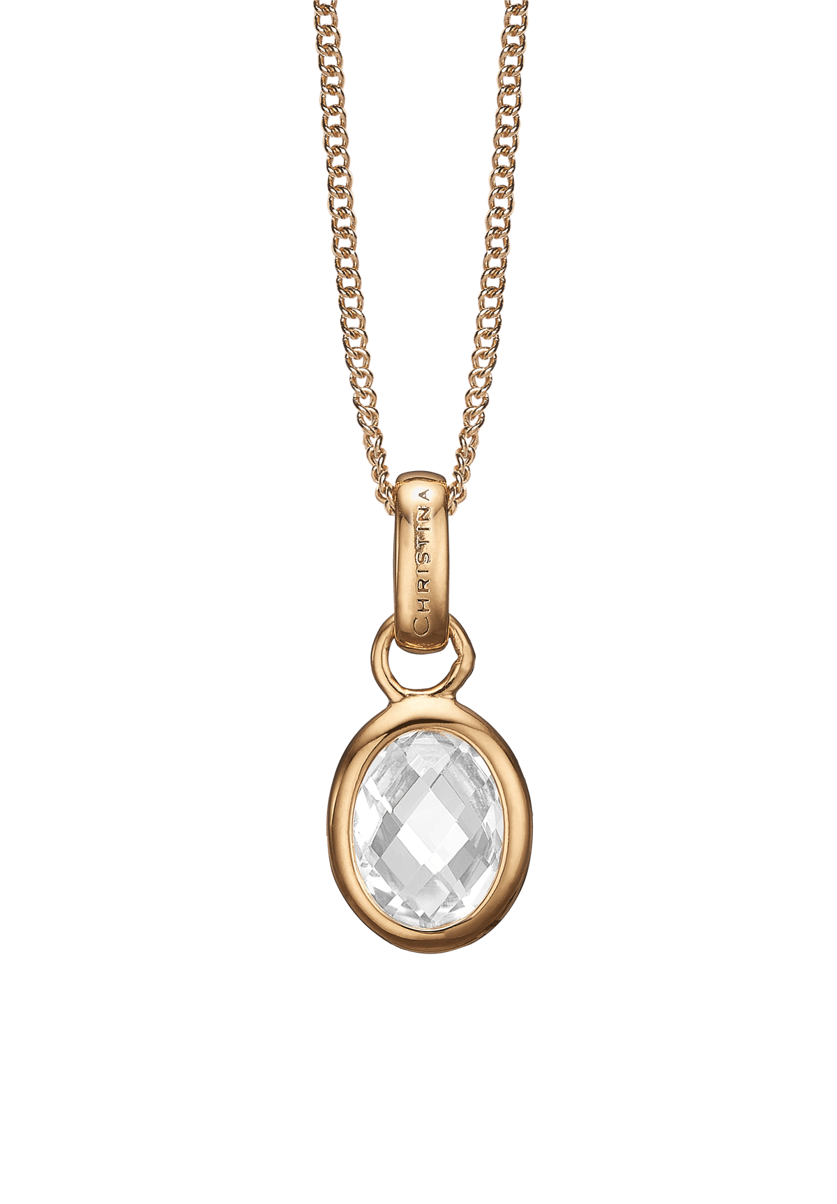 Køb Christina jewelry - vedhæng uden kæde med krystal, forgyldt sølv - Modelnr.: 680-G14WHITE hos Guldsmed Smeds