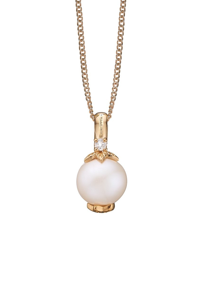 Køb Christina jewelry - Topas Pearl vedhæng, forgyldt sølv, 45+15 cm - Modelnr.: 680-G21-55 hos Guldsmed Smeds