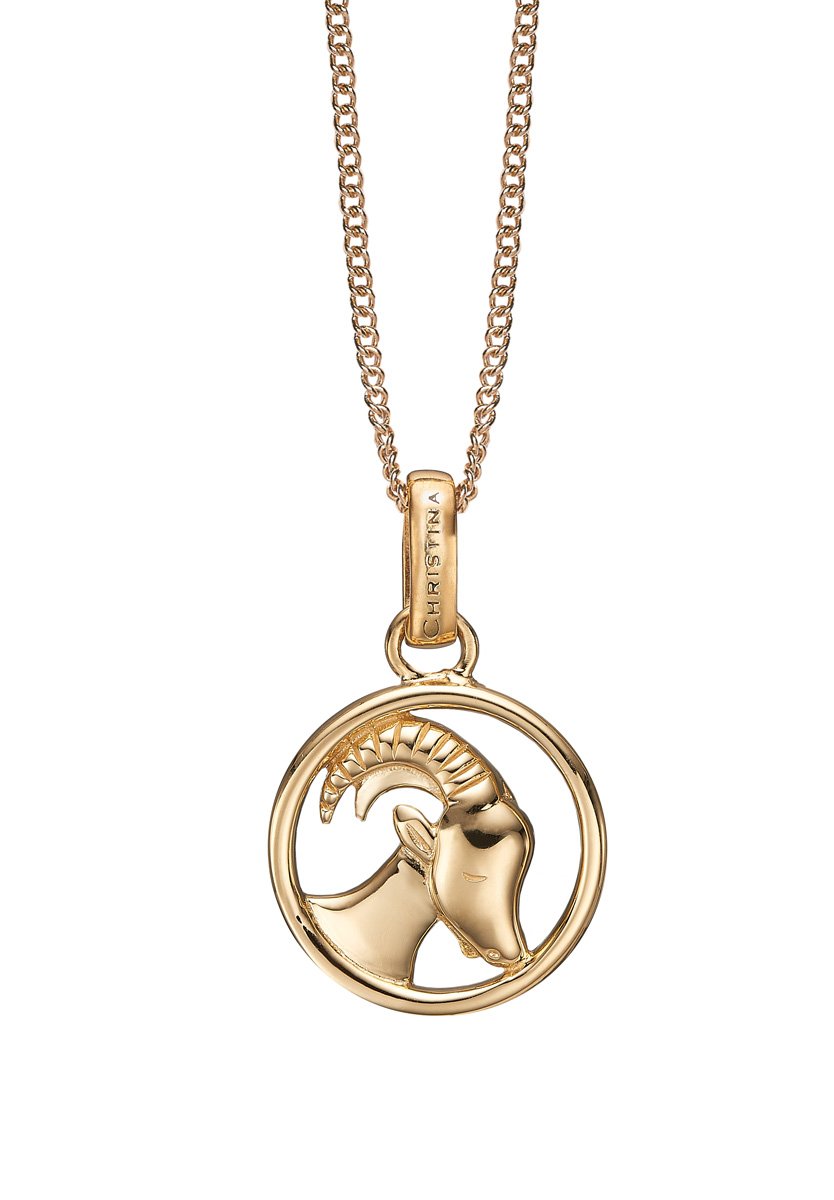 Køb Christina jewelry - Zodiac Capricorn vedhæng uden kæde, forgyldt plated sølv - Modelnr.: 680-G38-12 hos Guldsmed Smeds