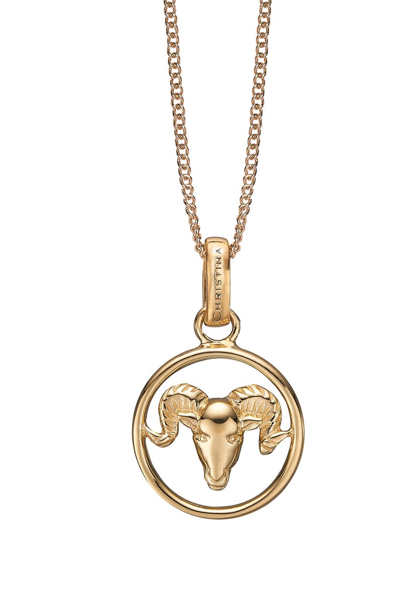Køb Christina jewelry - Zodiac Aries vedhæng uden kæde, forgyldt plated sølv - Modelnr.: 680-G38-3 hos Guldsmed Smeds
