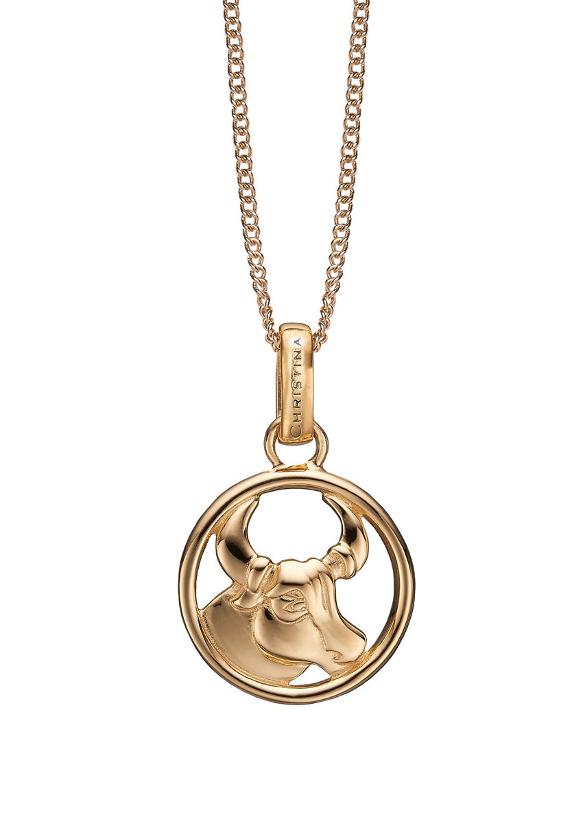 Køb Christina jewelry - Zodiac Taurus vedhæng uden kæde, forgyldt plated sølv - Modelnr.: 680-G38-4 hos Guldsmed Smeds