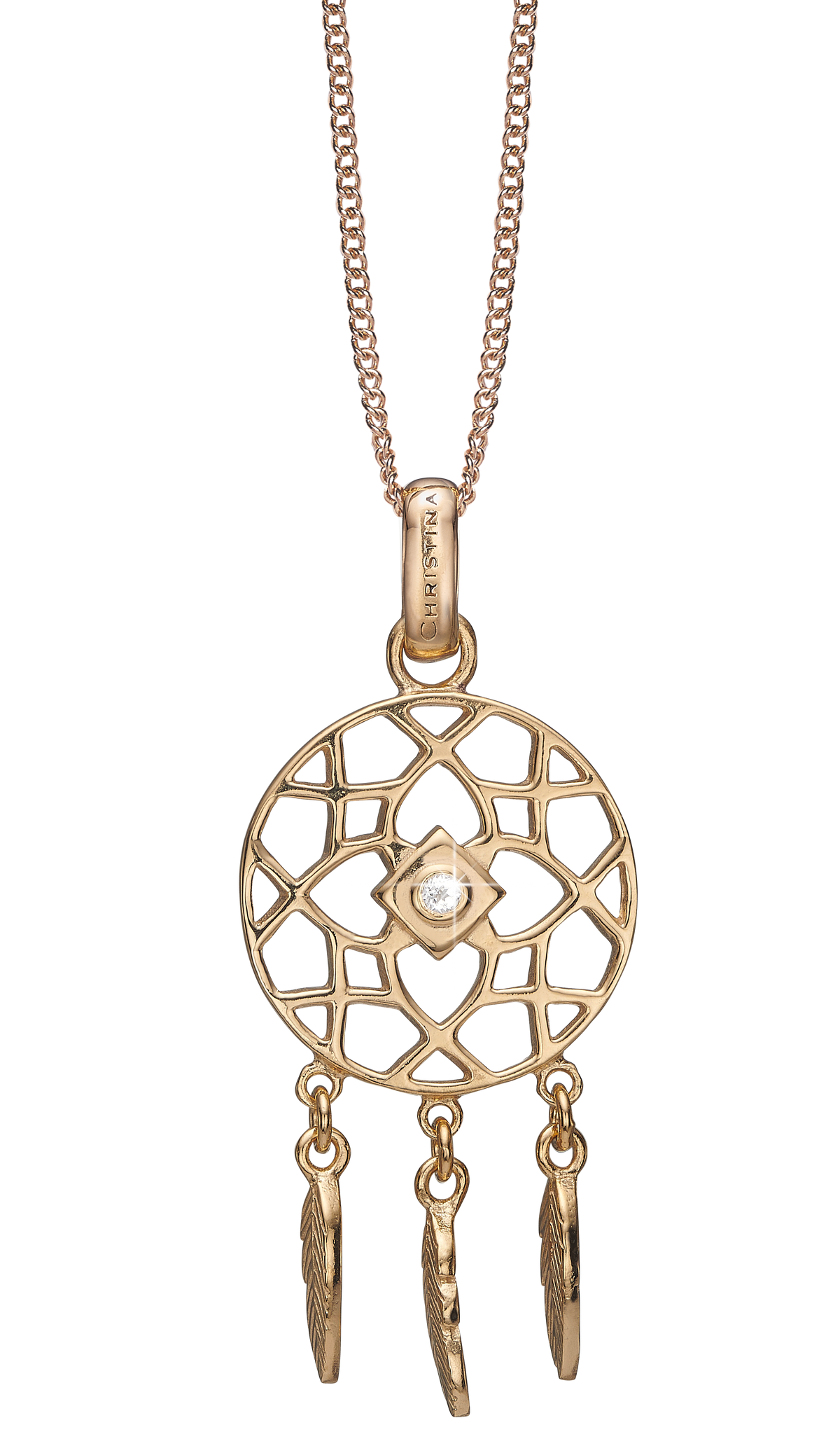 Køb Christina jewelry - Dream Catcher, vedhæng uden kæde, forgyldt sølv - Model: 680-G52 hos Guldsmed Smeds
