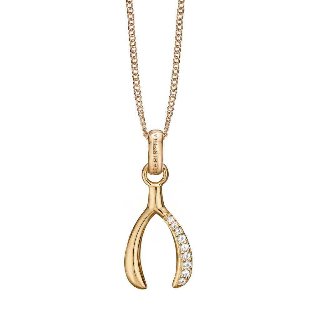 Køb Christina jewelry & watches - Wishbone, vedhæng, forgyldt sølv - Modelnr: 680-G72 hos Guldsmed Smeds