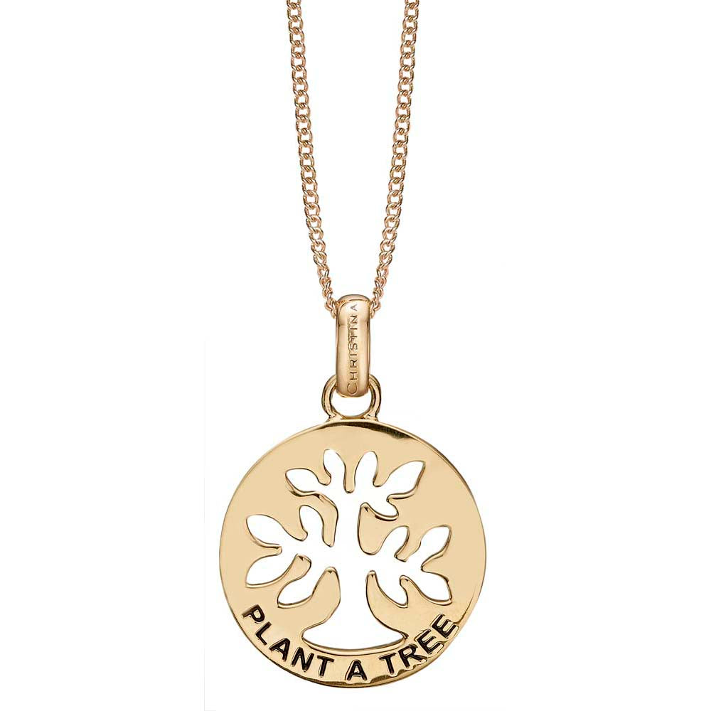 Køb Christina jewelry & watches - Plant a Tree, vedhæng, forgyldt sølv - Modelnr: 680-G75 hos Guldsmed Smeds